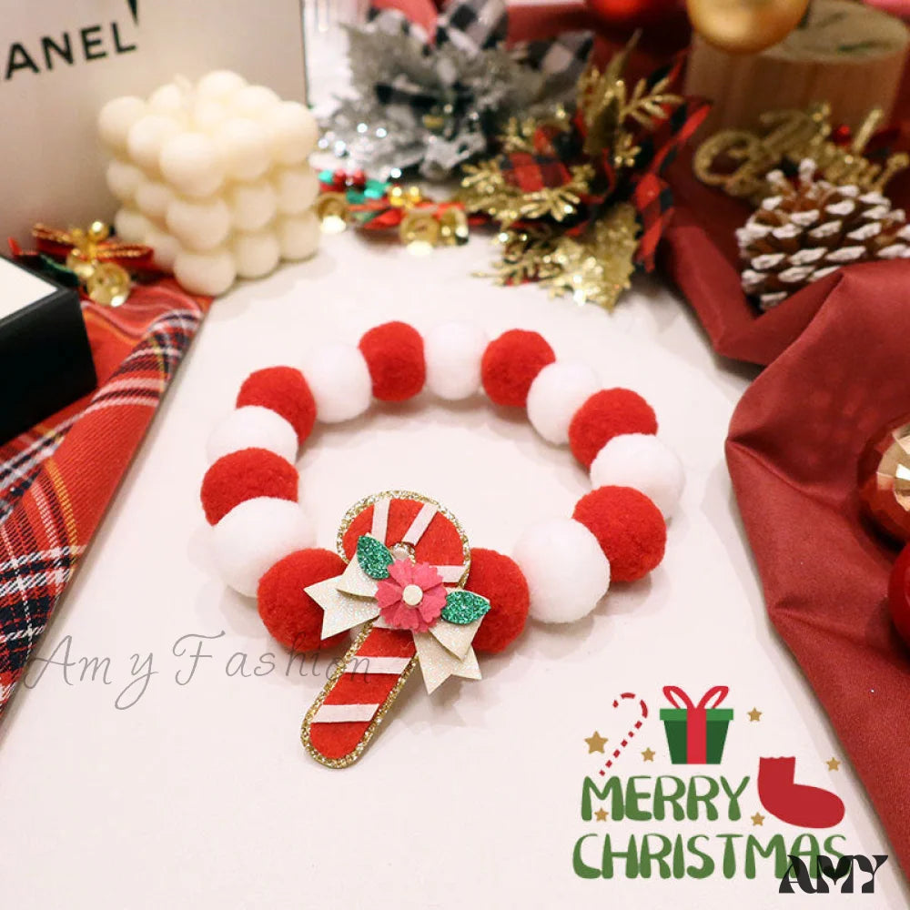 Amy Fashion - Handmade Cat Dog Neckband Collar Pet Jewelry Christmas Token Payment / S-Small