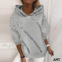 Amy Fashion - Harajuku Casual Long Sleeve Sequin Hoodies