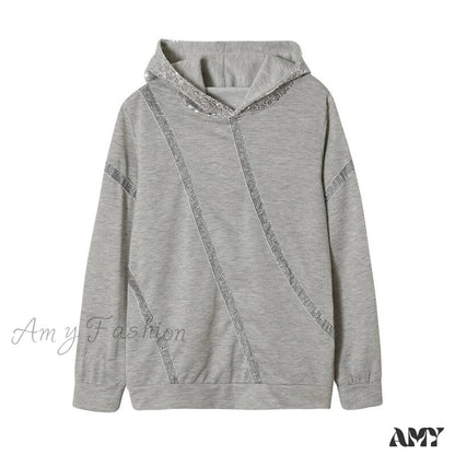 Amy Fashion - Harajuku Casual Long Sleeve Sequin Hoodies