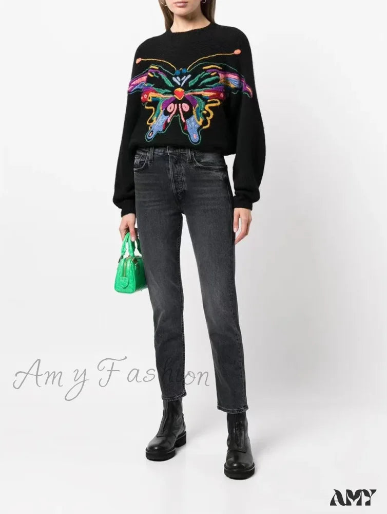 Amy Fashion - High Quality Stretch Women Straight Denim Casual Fashion Ankle-Length 2024 Fall