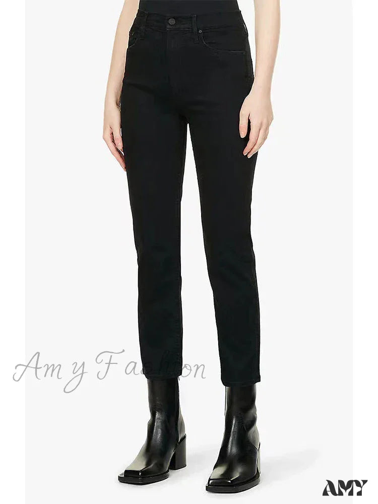 Amy Fashion - High Quality Stretch Women Straight Denim Casual Fashion Ankle-Length 2024 Fall