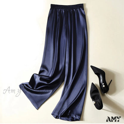 Amy Fashion - High Waist Casual Trousers Navy / S