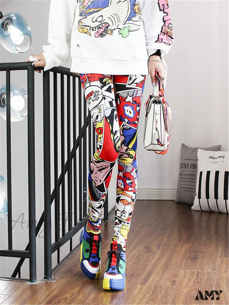 Amy Fashion - High Waist Leggings Pants Beauty / S