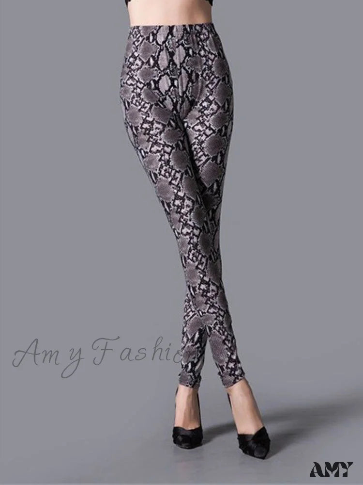 Amy Fashion - High Waist Leggings Pants Leopard / S