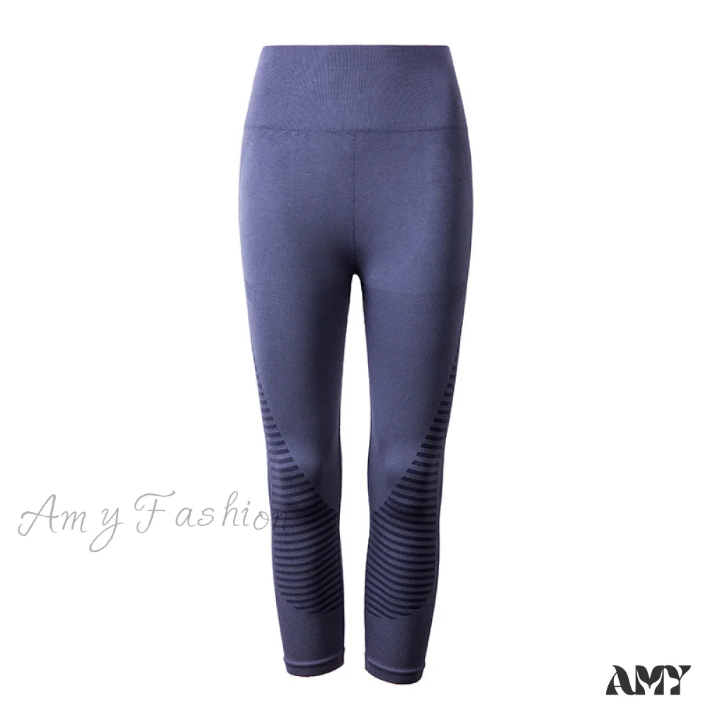 Amy Fashion - High Waist Seamless Leggings Gray / S/M