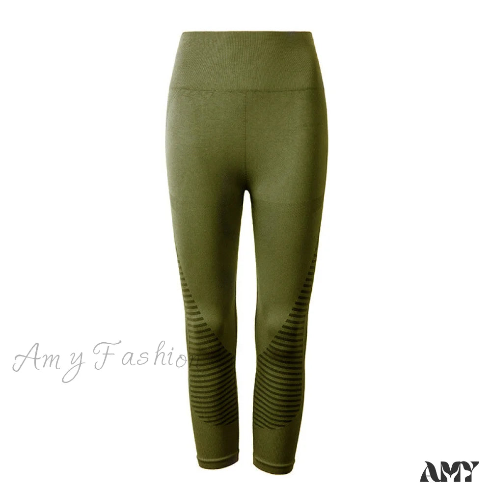 Amy Fashion - High Waist Seamless Leggings Green / S/M