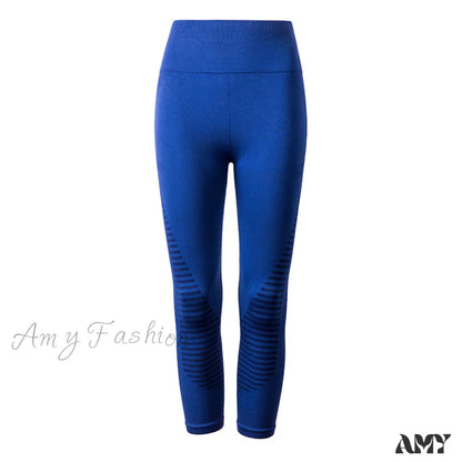 Amy Fashion - High Waist Seamless Leggings Navy / S/M