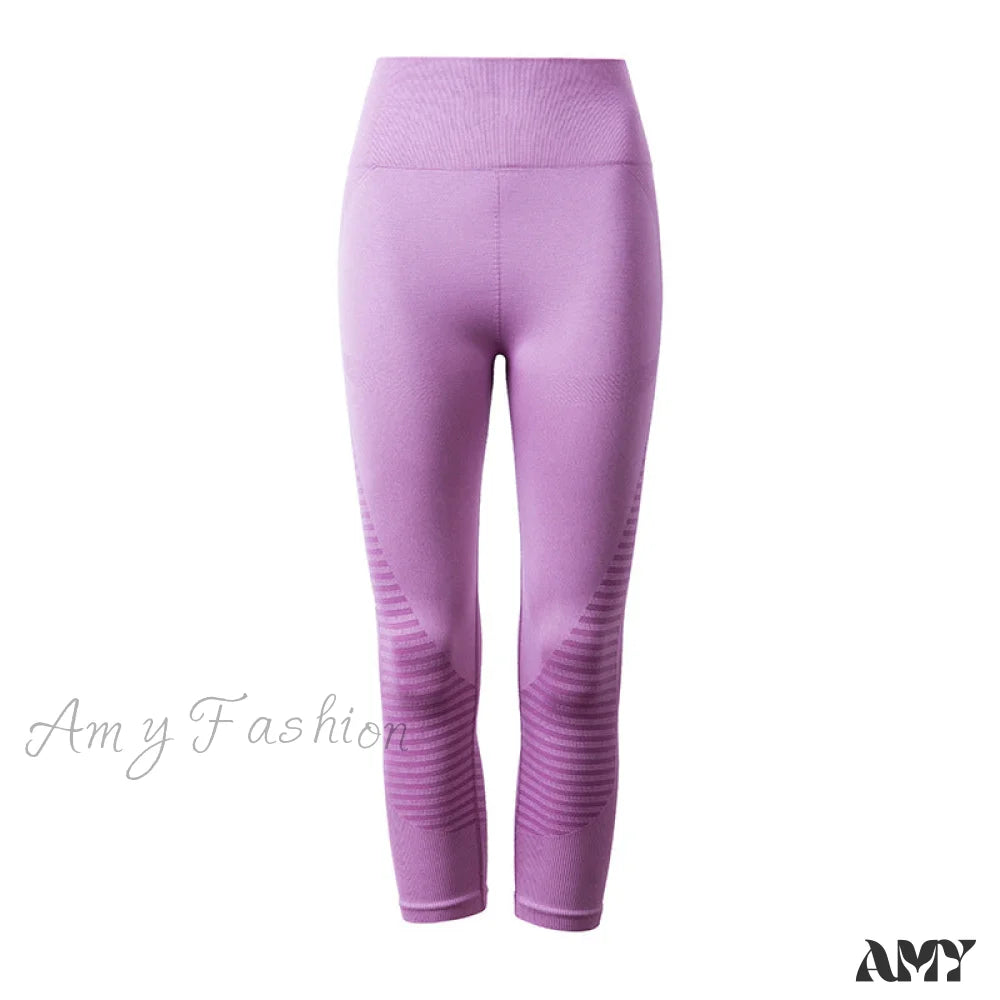 Amy Fashion - High Waist Seamless Leggings Pink / S/M