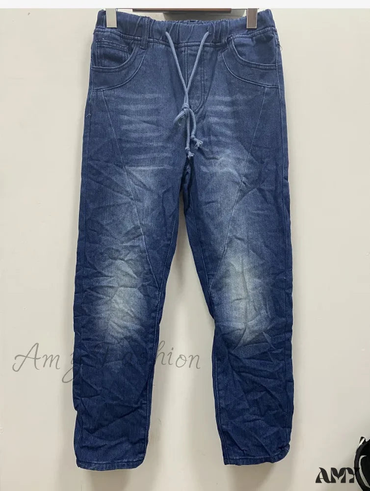 Amy Fashion - High Waisted Stretchy Cargo Denim Trendy Hole Button Waist Pants Jean