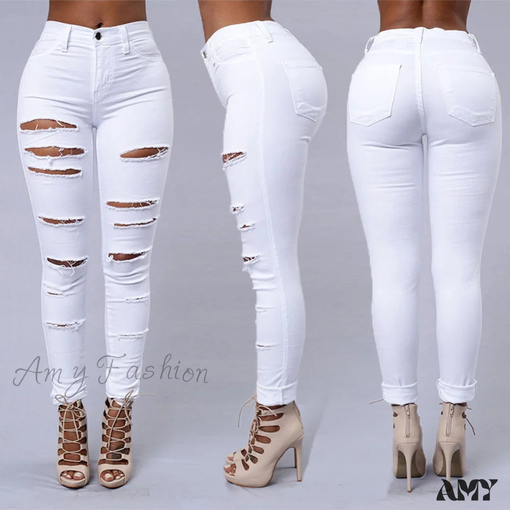 Amy Fashion - Hot Sale Ripped Jeans