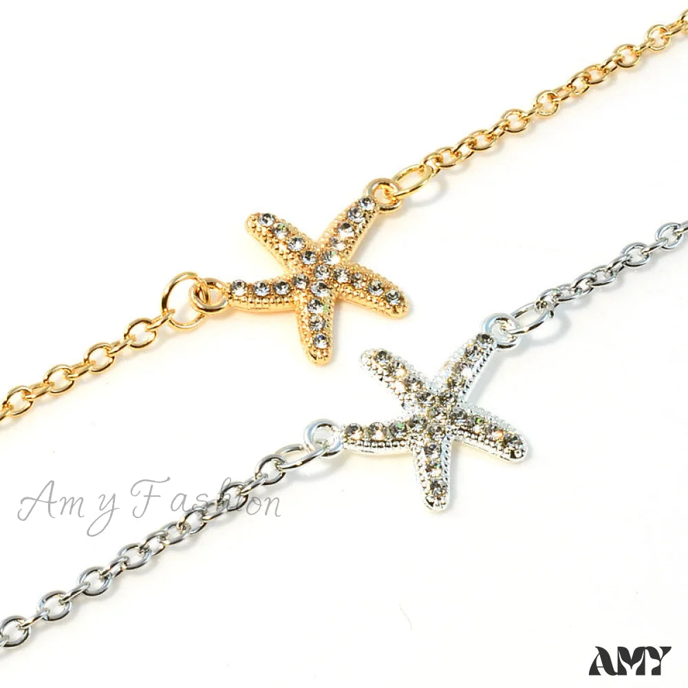 Amy Fashion - Hot Selling Full Diamond Starfish Bracelet