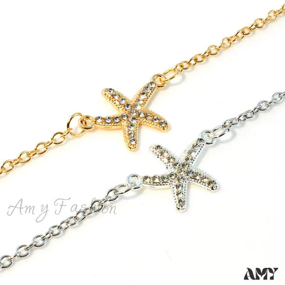 Amy Fashion - Hot Selling Full Diamond Starfish Bracelet