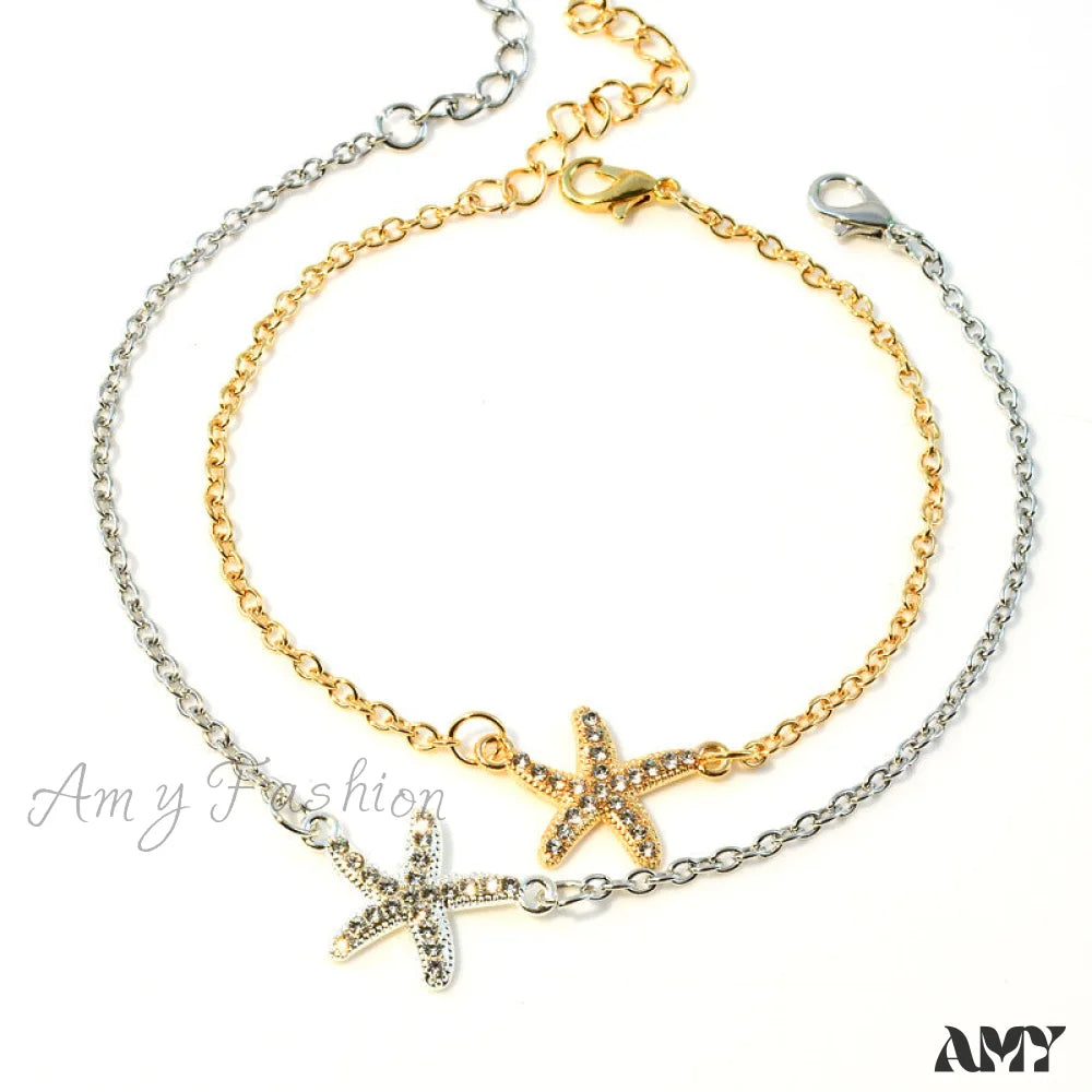 Amy Fashion - Hot Selling Full Diamond Starfish Bracelet