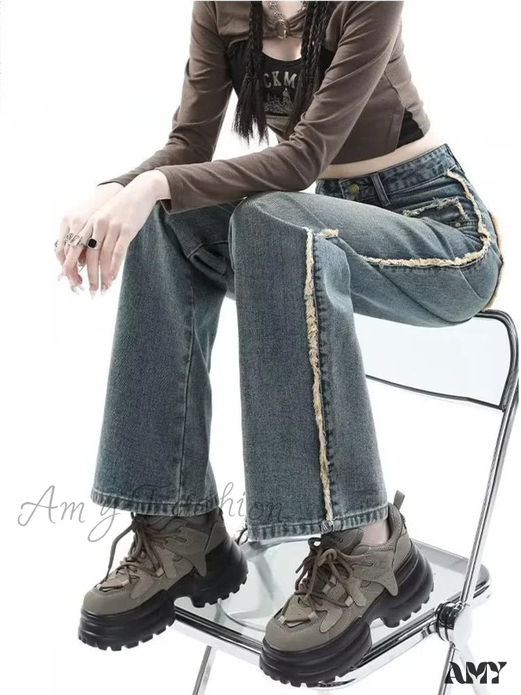 Amy Fashion - Ins Natural Waist Lazy Temperament Versatile Popular Spring And Autumn Women’s Jean