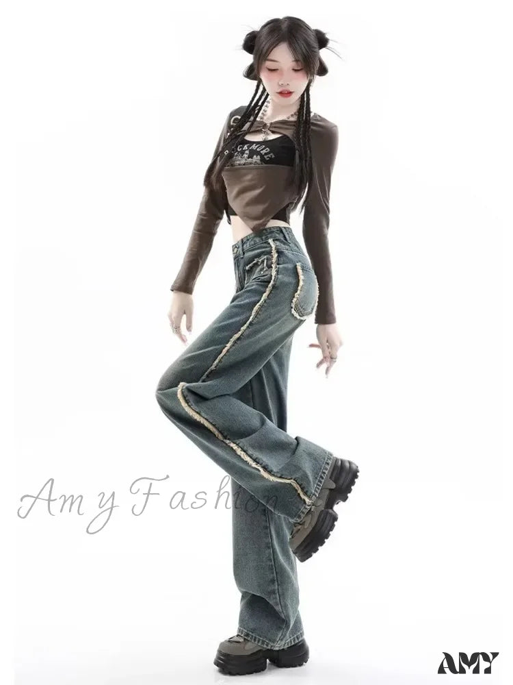 Amy Fashion - Ins Natural Waist Lazy Temperament Versatile Popular Spring And Autumn Women’s Jean