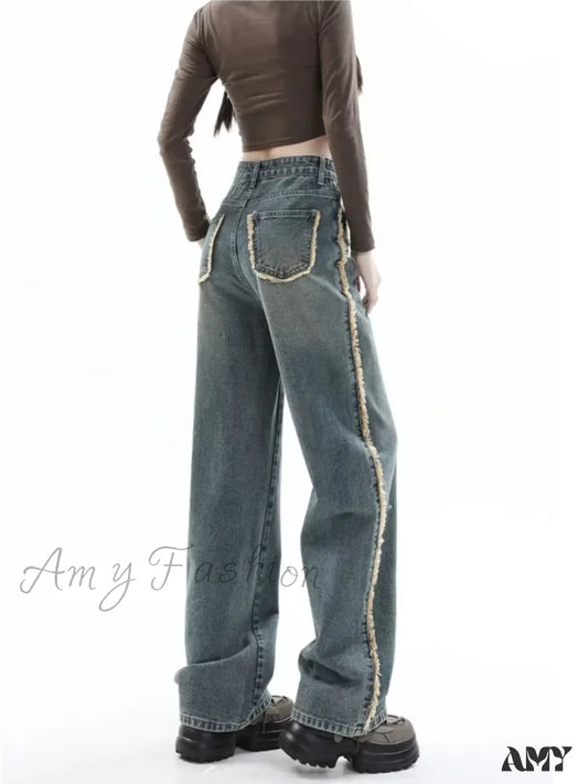 Amy Fashion - Ins Natural Waist Lazy Temperament Versatile Popular Spring And Autumn Women’s Jean