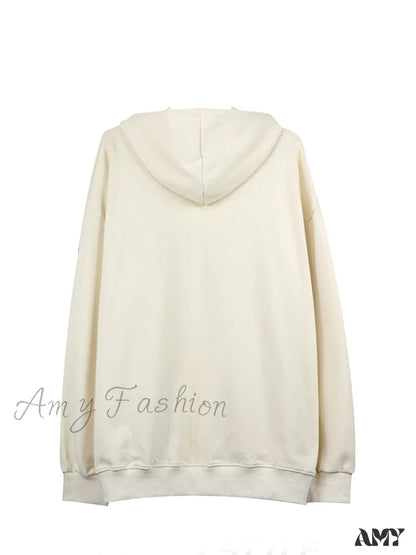 Amy Fashion - Letter Print Oversize Streetwear Hoody Pullover