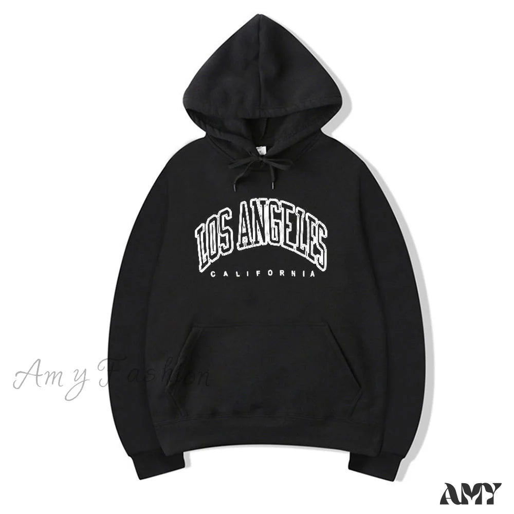 Amy Fashion - Los Angeles California Print Hoody Pullover