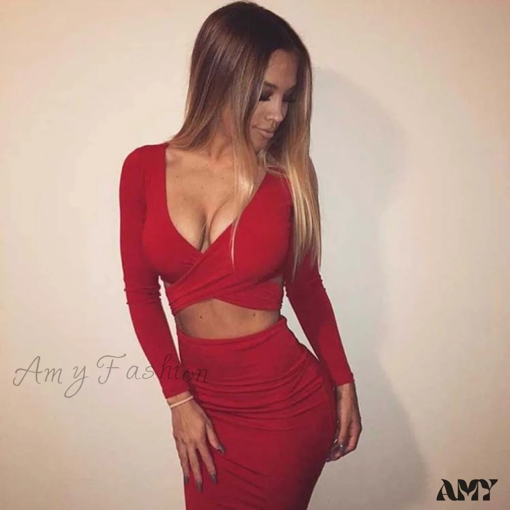 Amy Fashion - Lumbar Bandage Stretch Sexy Nightclub Party Dress