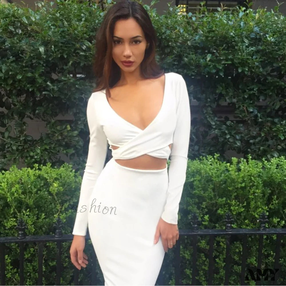 Amy Fashion - Lumbar Bandage Stretch Sexy Nightclub Party Dress