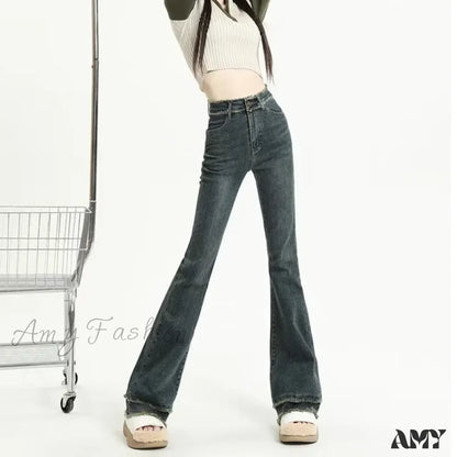 Amy Fashion - Micro Flared Minimalist Fashionable Harajuku Women’s Trend Jean