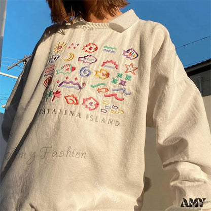 Amy Fashion - Mini Cute Colorful Graphic Cotton Hoody Pullover