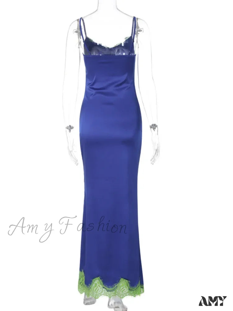 Amy Fashion - Mozision Spaghetti Strap Lace Strapless Sexy Maxi Boho Dress