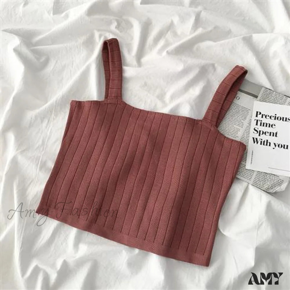 Amy Fashion - Multi-Color Solid Basic Knitting Tops Orange / One Size