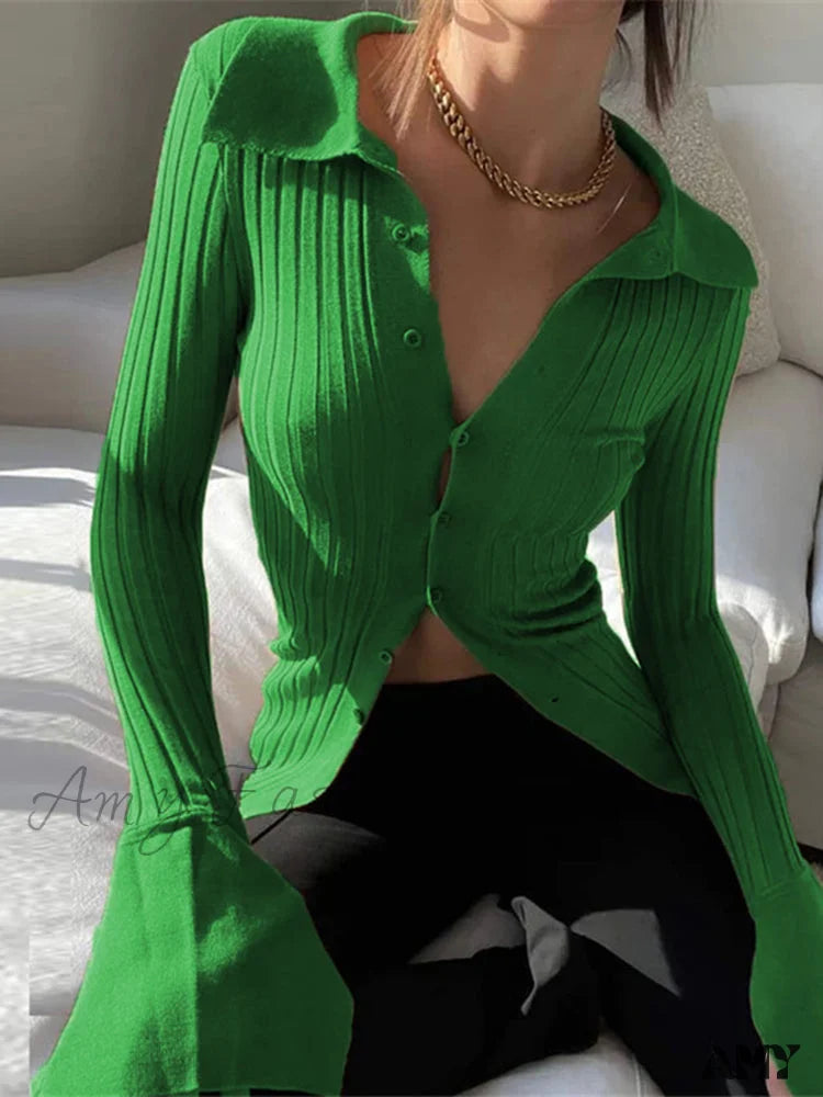 Amy Fashion - Multicolor Slim Knitwear Cardigan Green / S