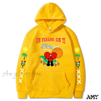 Amy Fashion - New Bad Bunny Printed Hoodie