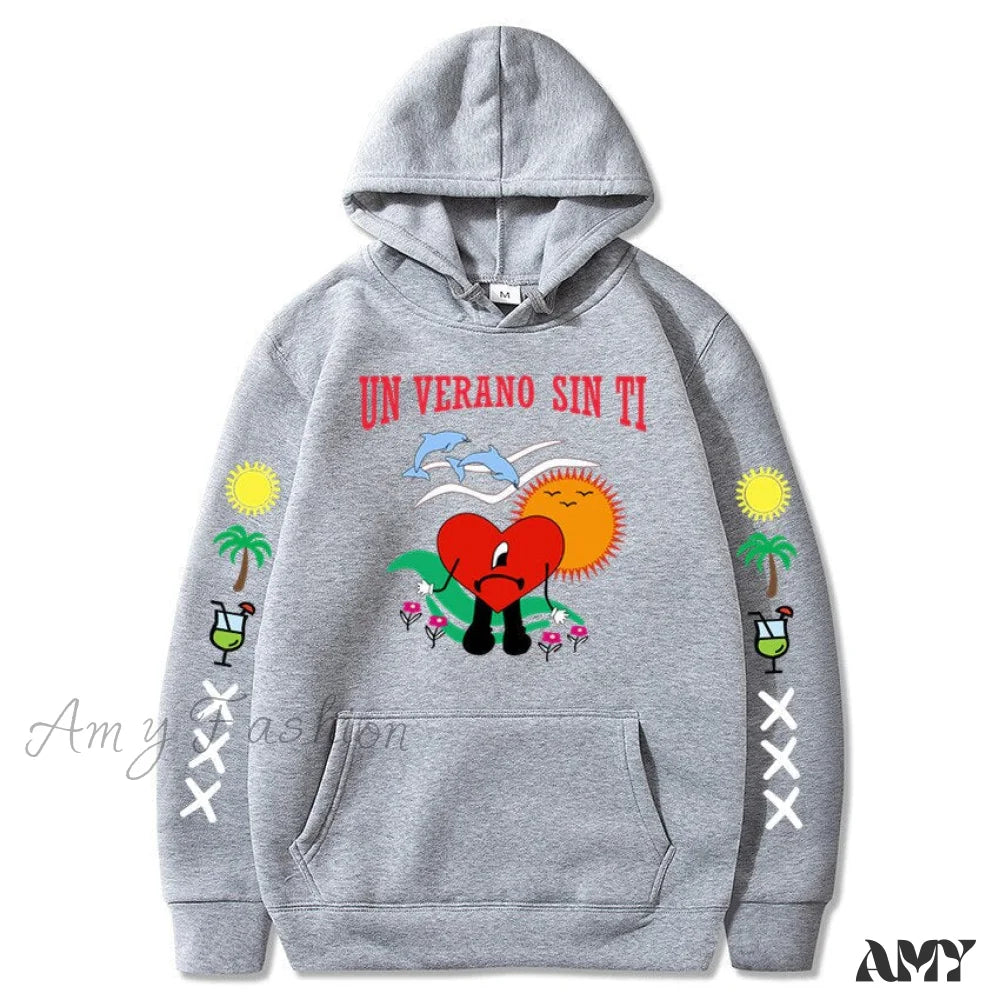 Amy Fashion - New Bad Bunny Printed Hoodie