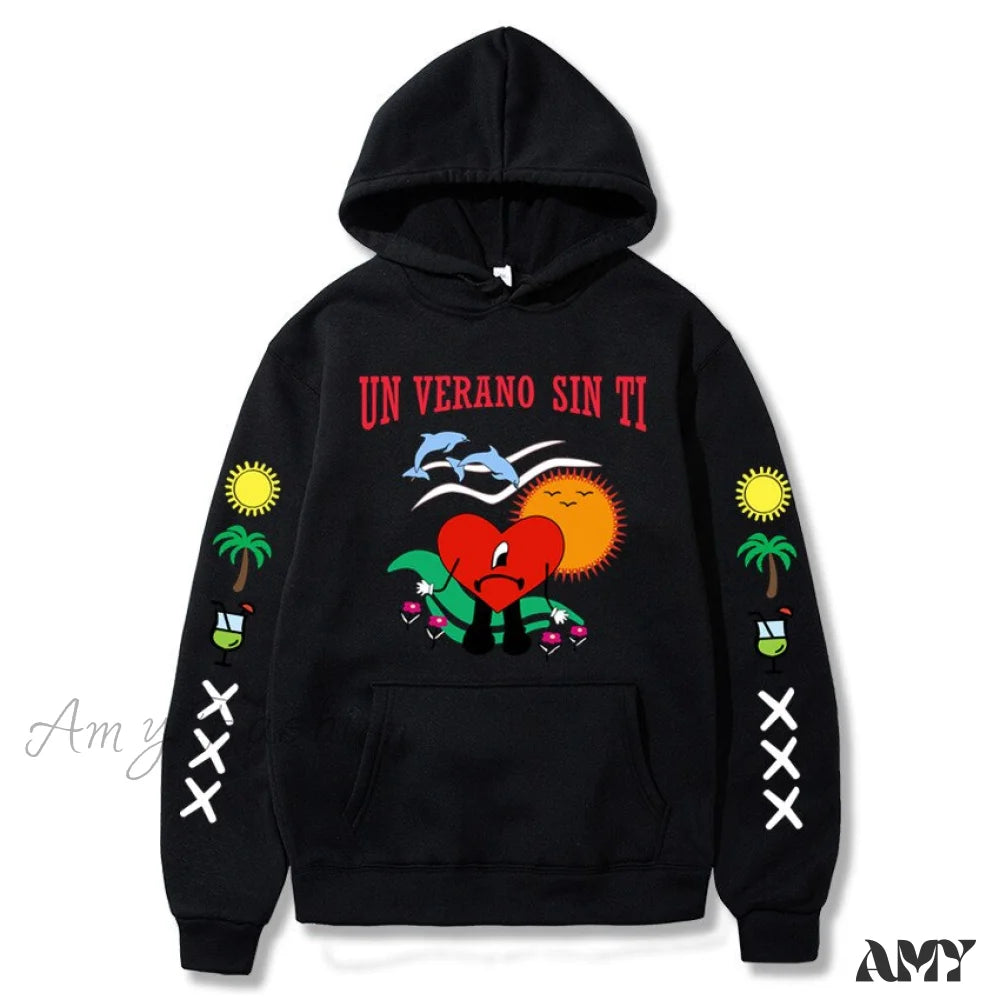 Amy Fashion - New Bad Bunny Printed Hoodie