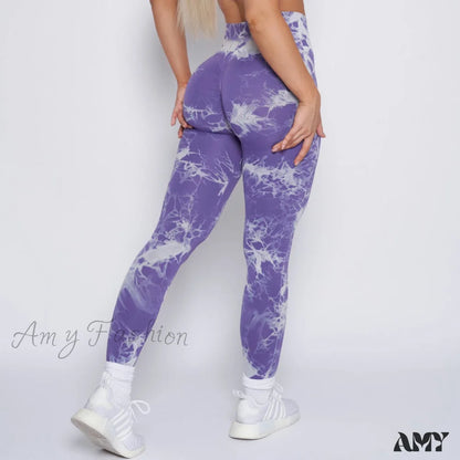 Amy Fashion - New Lightning Marble Scrunch Butt Leggings