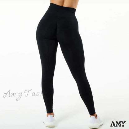 Amy Fashion - New Scrunch Butt Leggings Black / S