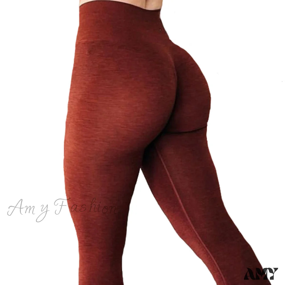 Amy Fashion - New Scrunch Butt Leggings Wine Red / S