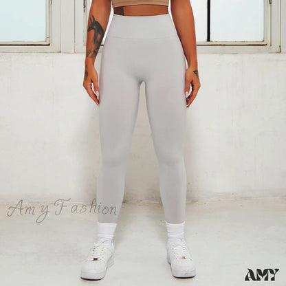 Amy Fashion - New Seamless Scrunch Leggings White / S