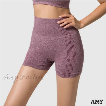 Amy Fashion - New Style High Waist Seamless Leggings Wine Red / S