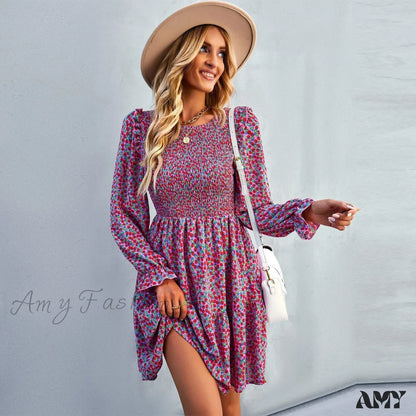 Amy Fashion - O-Neck Long Sleeve All Match A Line Dresses