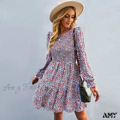 Amy Fashion - O-Neck Long Sleeve All Match A Line Dresses