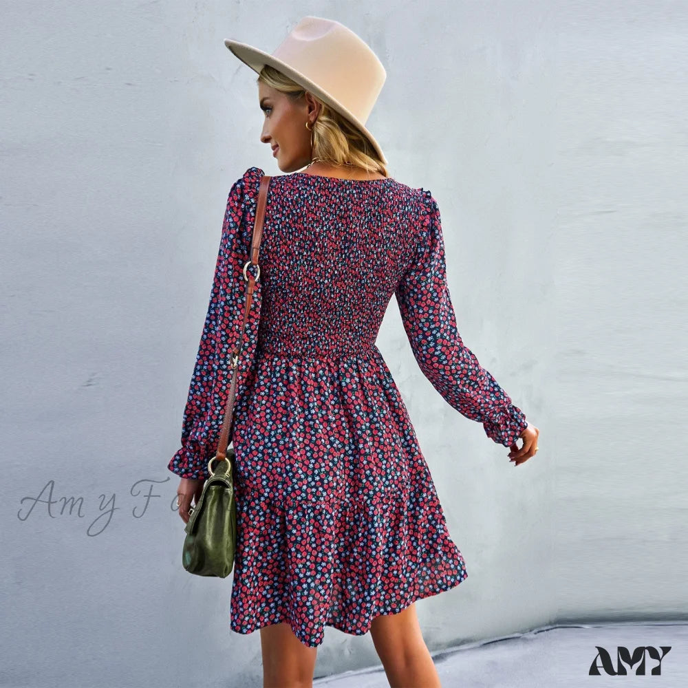 Amy Fashion - O-Neck Long Sleeve All Match A Line Dresses