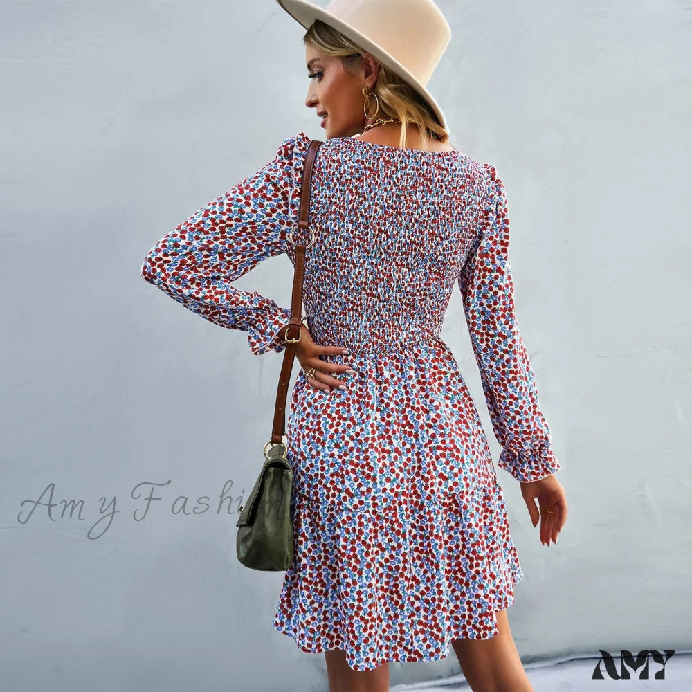 Amy Fashion - O-Neck Long Sleeve All Match A Line Dresses