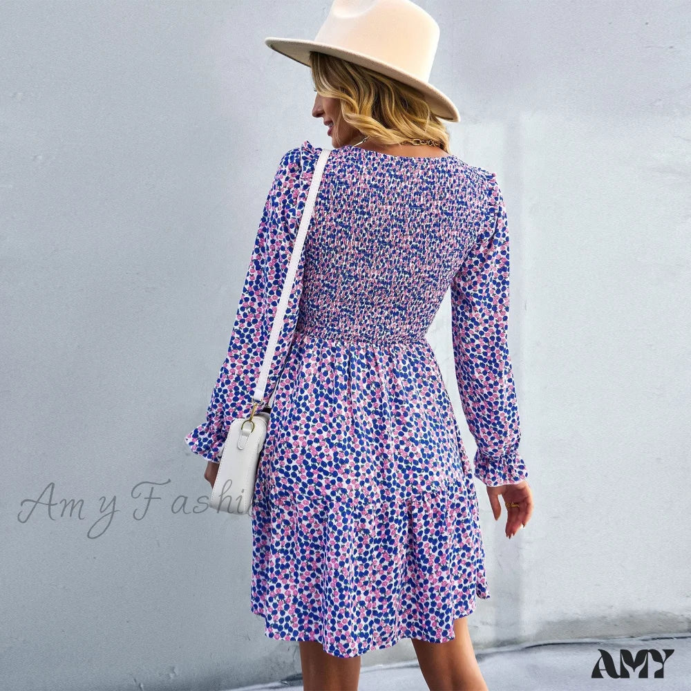 Amy Fashion - O-Neck Long Sleeve All Match A Line Dresses