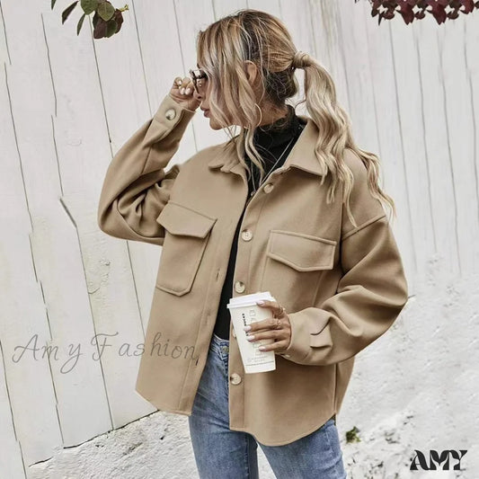 Amy Fashion - Office Lady Vintage Pockets Trench Jacket