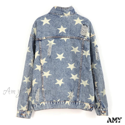 Amy Fashion - Oversized Blue Denim Jacket