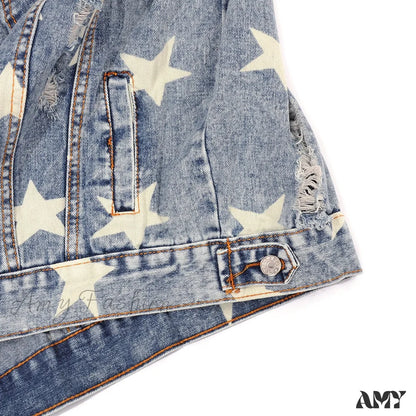 Amy Fashion - Oversized Blue Denim Jacket