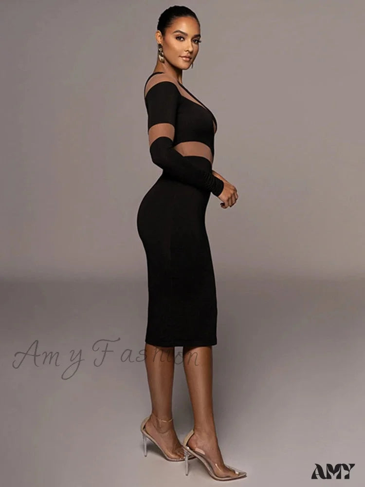 Amy Fashion - Party Club Elegant Streetwear Sexy Slim Dress