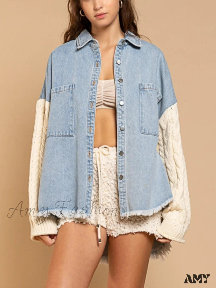 Amy Fashion - Patchwork Denim Jacket