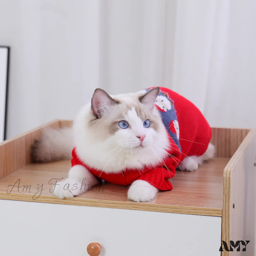 Amy Fashion - Pet Cat Winter Autumn Warm Knitted Sweater