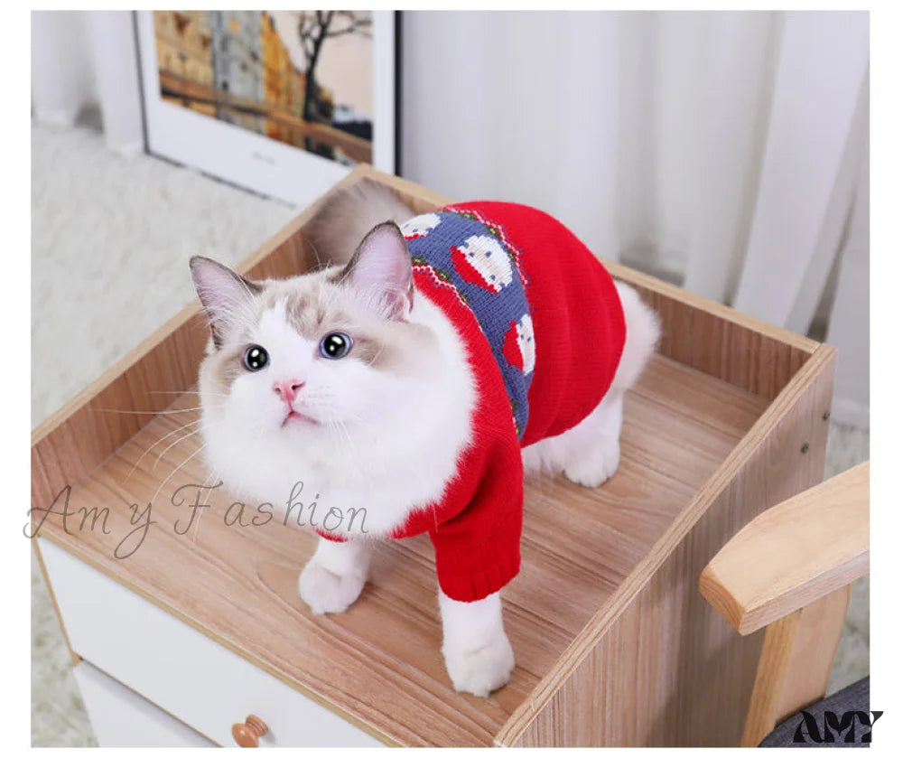 Amy Fashion - Pet Cat Winter Autumn Warm Knitted Sweater