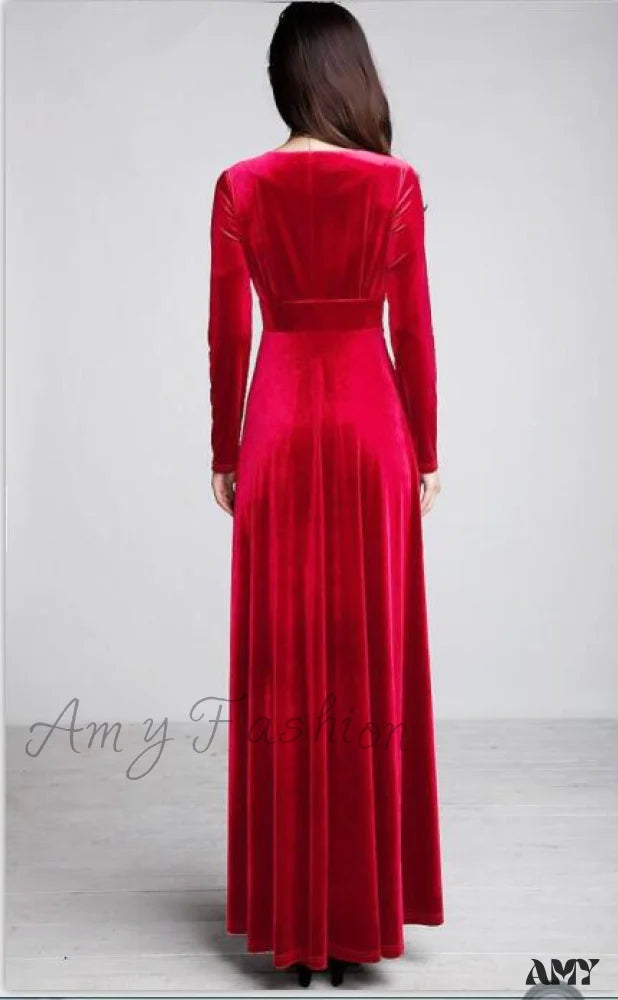 Amy Fashion - Plus Size 4Xl 5Xl Women Winter Dress Red / S